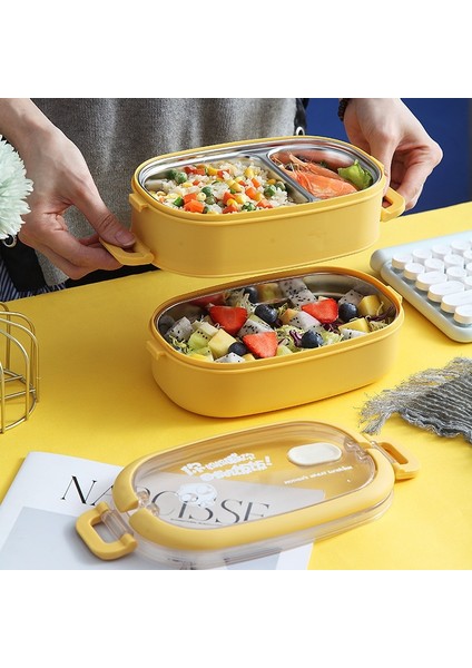 3l-Blue-2 Çok Katmanlı Bento Kutusu Termal 304 Paslanmaz Çelik Öğle Yemeği Kahvaltı Taşınabilir Açık Gıda Depolama Sofra Çocuk Öğrenci Ofisi Için (Yurt Dışından)