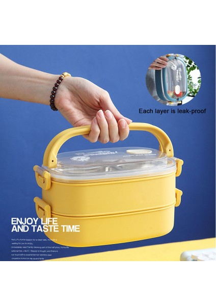 3l-Blue-2 Çok Katmanlı Bento Kutusu Termal 304 Paslanmaz Çelik Öğle Yemeği Kahvaltı Taşınabilir Açık Gıda Depolama Sofra Çocuk Öğrenci Ofisi Için (Yurt Dışından)