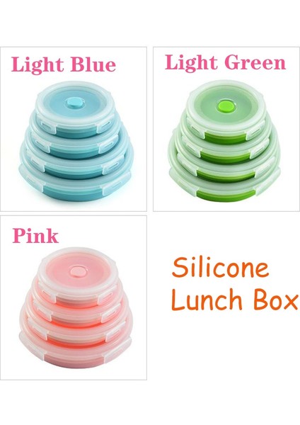 Yeşil 800ML Katlanabilir Öğle Yemeği Kutusu Renkli Meyve Salatası Depolama Silikon Yuvarlak Yiyecek Kutusu Katlanabilir Konteyner Kase Mutfak Uygun Öğle Yemeği Kutusu (Yurt Dışından) fiyatları