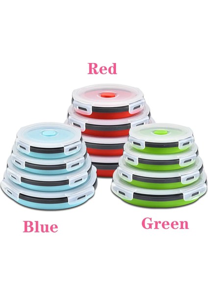 Yeşil 800ML Katlanabilir Öğle Yemeği Kutusu Renkli Meyve Salatası Depolama Silikon Yuvarlak Yiyecek Kutusu Katlanabilir Konteyner Kase Mutfak Uygun Öğle Yemeği Kutusu (Yurt Dışından) modelleri