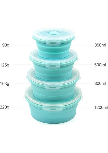 Yeşil 800ML Katlanabilir Öğle Yemeği Kutusu Renkli Meyve Salatası Depolama Silikon Yuvarlak Yiyecek Kutusu Katlanabilir Konteyner Kase Mutfak Uygun Öğle Yemeği Kutusu (Yurt Dışından) fırsatları