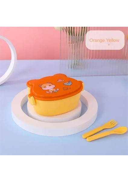 06 Sarı 1 Pc Sevimli Öğle Yemeği Kutusu Karikatür Meyve Öğle Yemeği Kutusu Çift Katmanlı Bento Kutusu Mikrodalga Isıtmalı Öğle Yemeği Kutusu Öğrenci Piknik Kutusu (Yurt Dışından)