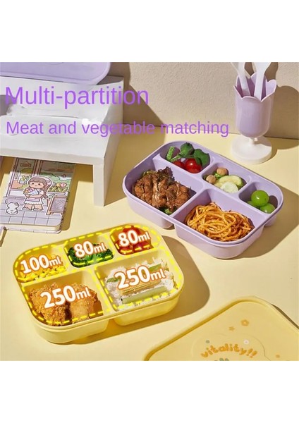 06 Sarı 1 Pc Sevimli Öğle Yemeği Kutusu Karikatür Meyve Öğle Yemeği Kutusu Çift Katmanlı Bento Kutusu Mikrodalga Isıtmalı Öğle Yemeği Kutusu Öğrenci Piknik Kutusu (Yurt Dışından)