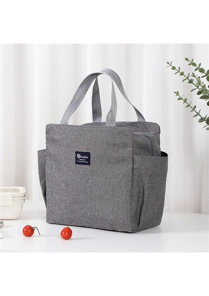 GRAY-25X14X25CM Yeni Büyük Kapasiteli Soğutucu Çanta Su Geçirmez Oxford Taşınabilir Fermuar Termal Öğle Yemeği Çantaları Kadınlar Için Öğle Yemeği Kutusu Piknik Gıda Çantası (Yurt Dışından)