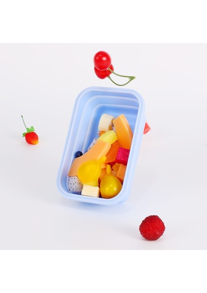 Mavi 350 ml Silikon Katlanır Bento Kutusu Katlanabilir Taşınabilir Yemek Kabı Gıda Yemek Takımı Gıda Konteyner Kase Öğle Yemeği Kutusu Sofra (Yurt Dışından) modelleri