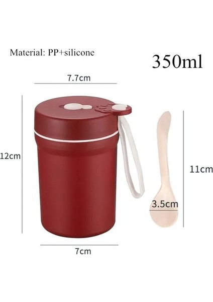 Termos Bardak Kırmızı Mikrodalga Öğle Yemeği Kutusu Buğday Samanı Yemek Takımı Kaşık Çubuklarını Gıda Saklama Kabı Çocuk Çocuk Okul Ofis Bento Kutusu (Yurt Dışından)