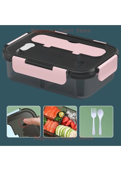 Pembe 3 Taşınabilir Öğle Yemeği Kutusu Öğrenci Seyahat Mikrodalga Isıtma Gıda Kabı Plastik Bento Kutusu Öğle Yemeği Çantası Kadınlar Çocuklar Için Soğutucu Termal Çanta (Yurt Dışından)