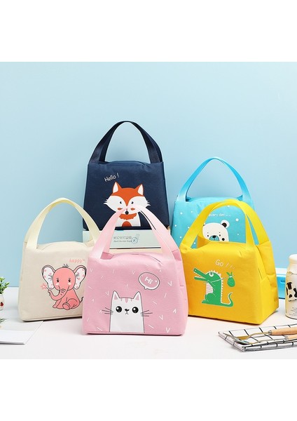 Pembe Kedi 1 Adet Taşınabilir Oxford Yalıtımlı Alüminyum Folyo Öğle Yemeği Çantaları Gıda Piknik Çantaları Kadınlar Çocuklar Için Fonksiyonel Desen Soğutucu Öğle Yemeği Kutusu Şekli (Yurt Dışından) fiyatları