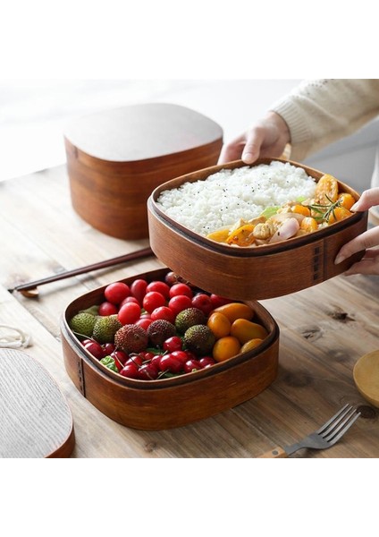 D 1 Adet Mutfak Gereçleri Malzemeleri, Yaratıcı Vintage Ahşap Çok Kafesli Bento Kutusu, Suşi Piknik Otel Dış Mekan Çatal Bıçak Takımı Için Uygundur (Yurt Dışından) fiyatları