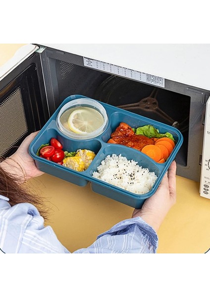 Mavi 3 Izgaralar 4/5 Bölme Öğle Yemeği Kutusu Küçük Kase ile Bento Kutusu Okul Çocuklar Için Ofis Çalışanı Mikrodalga Isıtma Gıda Konteyner Saklama Kutusu (Yurt Dışından) indirimleri