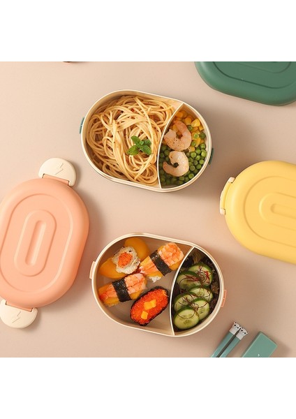 Sarı 780ML Kawaii Yemek Kabı Bölmeli Mikrodalga Bento Kutusu Kızlar Için Karikatür Plastik Sofra Okul Çocukları Için Gıda Konteyner (Yurt Dışından) modelleri