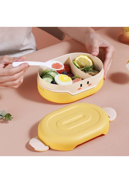 Sarı 780ML Kawaii Yemek Kabı Bölmeli Mikrodalga Bento Kutusu Kızlar Için Karikatür Plastik Sofra Okul Çocukları Için Gıda Konteyner (Yurt Dışından) fırsatları