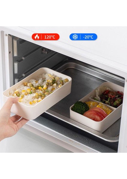 Bej 1200 ml Askılı Bento Kutuları Çift Katmanlı Bento Kılıfları Dahili Sofra Takımı Japon Tarzı Sızdırmaz Öğle Yemeği Kutuları Öğle Yemeği Kapları (Yurt Dışından)