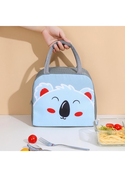 Gri Koala Karikatür Öğle Yemeği Çantası Taşınabilir Yalıtımlı Termal Öğle Yemeği Kutusu Piknik Malzemeleri Çanta Kadın Kız Çocuk Çocuk 2022 Yeni Piknik Çantaları (Yurt Dışından) modelleri