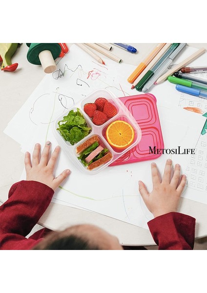 Mavi Plastik Bento Aperatif Kutusu Yeniden Kullanılabilir 4 Bölmeli Sızdırmaz Gıda Yemek Hazırlama Kapları Okul, Iş ve Seyahat Için Bulaşık Makinesinde Yıkanabilir (Yurt Dışından) modelleri