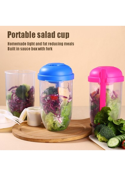 Pembe Taşınabilir Kahvaltı Bardak Tahıl Fındık Yoğurt Salata Bardağı Konteyner Seti Çatal Sos Şişesi Gıda Depolama Bento Kutusu Öğle Yemeği (Yurt Dışından) fırsatları