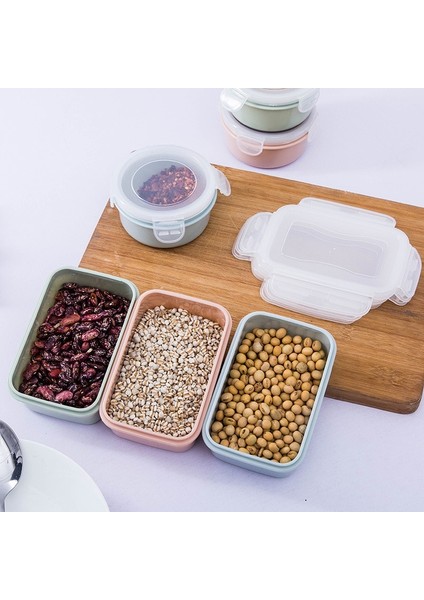 Kare-Mavi 280 ml Plastik Öğle Yemeği Kutusu Bento Kutusu Sebze Meyve Salatası Taze Tutma Kapaklı Kase Mühür Sızdırmaz Kamp Piknik Gıda Saklama Kutusu (Yurt Dışından) modelleri