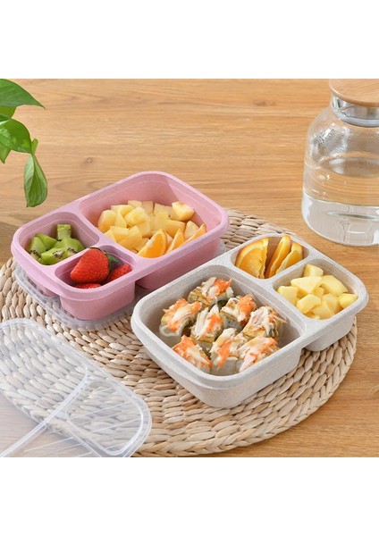 Bej Ayrı Öğle Yemeği Kutusu Taşınabilir Bento Kutusu Öğle Yemeği Kutusu Sızdırmaz Gıda Kabı Mikrodalga Fırın Yemek Takımı Öğrenciler Için (Yurt Dışından) indirimleri