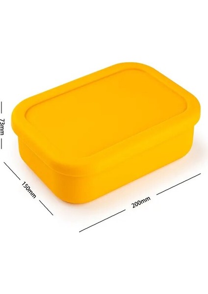 1300 ml Sarı Silikon Öğle Yemeği Kutusu Gıda Sınıfı Sebzelik Mikrodalga Özel Isıtma Öğle Yemeği Kutusu Öğle Yemeği Kutusu Ofis Çalışanı Öğrenci Silikon Öğle Yemeği Kutusu (Yurt Dışından)