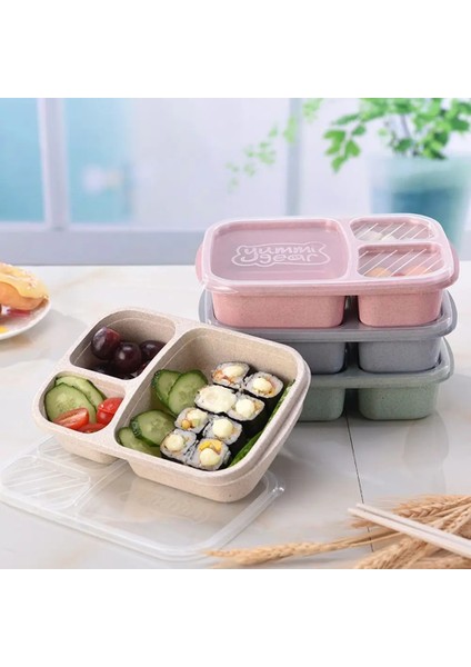 4 Bölme-Mavi 1 Katmanlı Temiz Buğday Samanı Öğle Yemeği Kutusu Gıda Kabı Şeffaf Kutu Isıya Dayanıklı Sızdırmaz Yemek Takımı Meyve Kutusu Okul Ofisi (Yurt Dışından) fırsatları