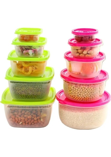 Yuvarlak Mavi 5 5 Parça Setleri Plastik Yemek Kabı Taşınabilir Kase Gıda Kabı Öğle Yemeği Kutusu Çevre Dostu Gıda Saklama Kutuları Mutfak Mühür Kutusu (Yurt Dışından) modelleri