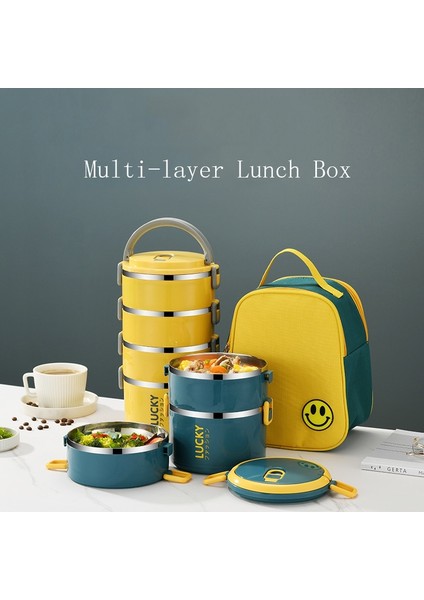 4 Sarı Çok Katmanlı Öğle Yemeği Kutusu Paslanmaz Çelik Yalıtımlı Bento Gıda Kabı Depolama Taşınabilir Açık Piknik Sızdırmaz Okul Sofra (Yurt Dışından) modelleri