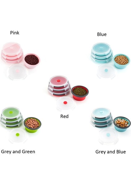 Gri ve Mavi 1200 ml 350/500/800/1200 ml Yuvarlak Silikon Taşınabilir Katlanır Öğle Yemeği Kutusu Mikrodalga Buzdolabı Plastik Öğle Yemeği Kutuları Gıda Depolama (Yurt Dışından) modelleri