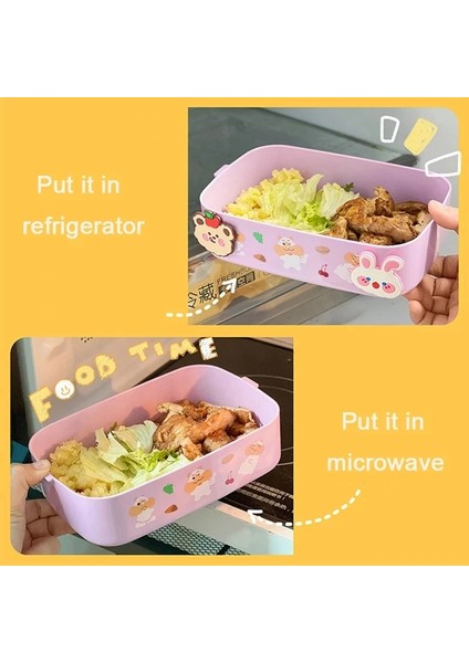 Kırmızı S Kawaii Yemek Kabı Taşınabilir Okul Çocukları Piknik Bento Kutusu Mikrodalga Yiyecek Kutusu Bölmeli Saklama Kapları Yemek Kabı (Yurt Dışından)