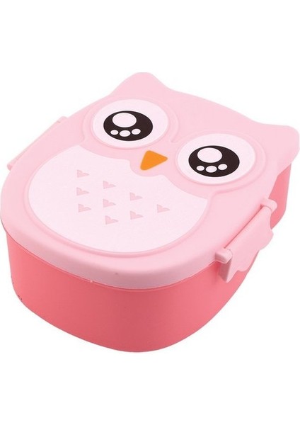 Pembe 1 Adet 1050ML Baykuş Şekli Yemek Kabı Taşınabilir Gıda Güvenli Plastik Gıda Piknik Konteyner Kutusu Açık Kamp Yemek Kabı Kaşıksız (Yurt Dışından)