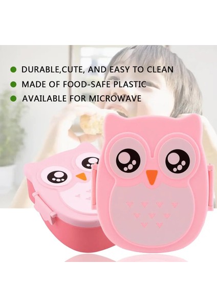 Pembe 1 Adet 1050ML Baykuş Şekli Yemek Kabı Taşınabilir Gıda Güvenli Plastik Gıda Piknik Konteyner Kutusu Açık Kamp Yemek Kabı Kaşıksız (Yurt Dışından) indirimleri