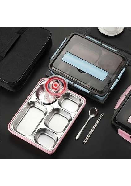 Yeşil 1 5 Izgaralar Öğle Yemeği Kutusu Paslanmaz Çelik Yalıtım Taze Kase Öğrenciler Konteyner Sızdırmaz Sofra Kaşık Chopstick Öğle Yemeği Kutuları (Yurt Dışından) indirimleri