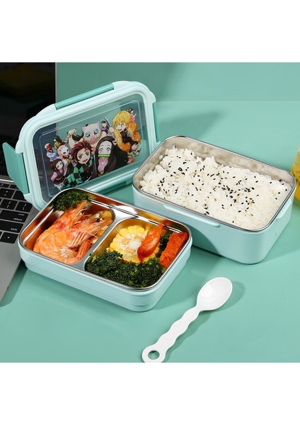 Pembe 2 Iblis Avcısı Paslanmaz Çelik Bento Kutusu Mikrodalga Güvenli Termal Yalıtımlı Gıda Konteyner Yemek Kabı Çocuklar Için Okul Çocukları Piknik (Yurt Dışından)