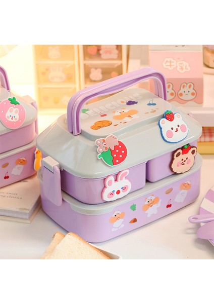 A 820ML Sarı S Kawaii Bento Öğle Yemeği Kutusu Çocuklar Için Taşınabilir Ofis Mikrodalga Gıda Kabı Plastik Piknik Iş Öğle Yemeği Kutusu Bölmeli (Yurt Dışından) fiyatları