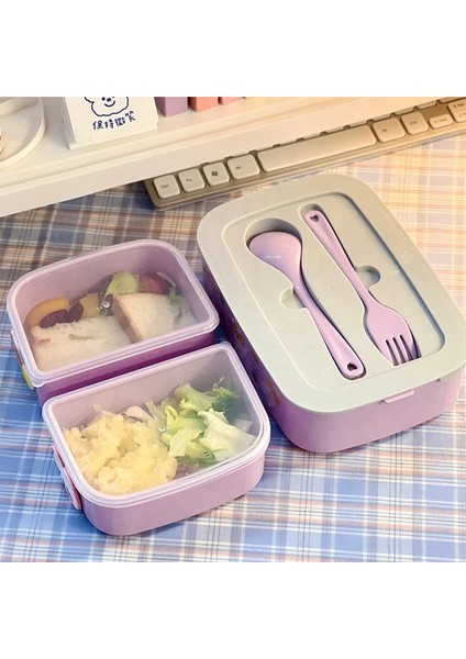 A 820ML Sarı S Kawaii Bento Öğle Yemeği Kutusu Çocuklar Için Taşınabilir Ofis Mikrodalga Gıda Kabı Plastik Piknik Iş Öğle Yemeği Kutusu Bölmeli (Yurt Dışından) indirimleri