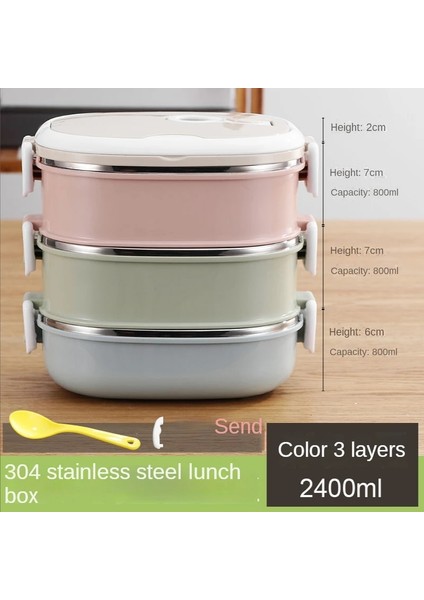 2. Kat 1600 ml 304 Paslanmaz Çelik Büyük Kapasiteli Taşınabilir Yemek Kabı Çocuk Öğrenci Ofisi Öğle Yemeği Kutusu Açık Piknik Gıda Kabı (Yurt Dışından) modelleri