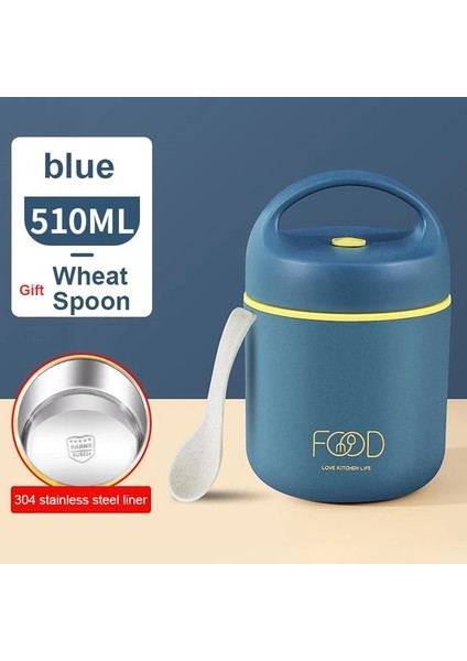 Tek Katmanlı Mavi Termal Öğle Yemeği Kutusu Sıcak Yemek Için Termos Paslanmaz Çelik Bento Kutuları Gıda Isıtıcı Çocuklar Için Termal Öğle Yemeği Kutusu Okul Yemek Kapları (Yurt Dışından)