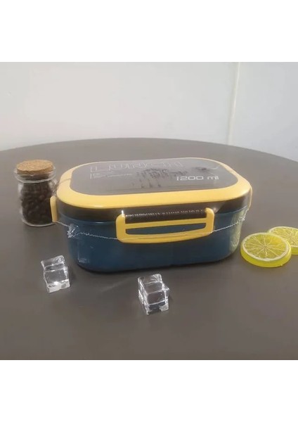 Mavi Taşınabilir Hermetik Öğle Yemeği Kutusu 2 Katmanlı Izgara Çocuk Öğrenci Bento Kutusu Çatal Kaşık Sızdırmaz Mikrodalgada Koku Önlemek Okul (Yurt Dışından)