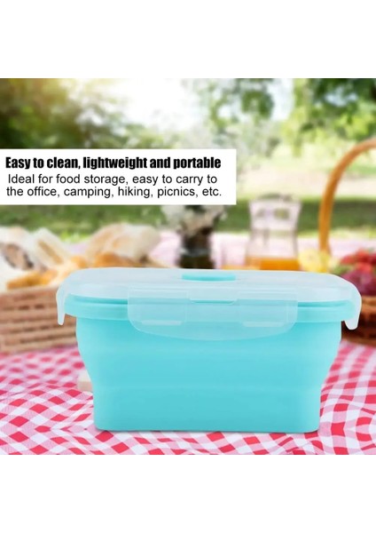 Pembe 350 ml 4 Boyutları Katlanabilir Silikon Gıda Kabı Taşınabilir Bento Kapları Öğle Yemeği Kutusu Microware Ev Mutfak Açık Gıda Depolama A (Yurt Dışından)