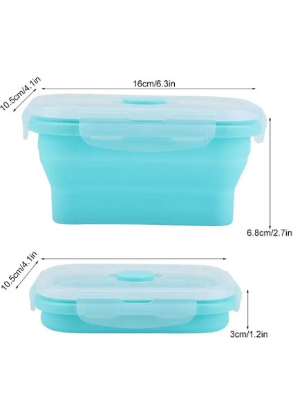 Pembe 350 ml 4 Boyutları Katlanabilir Silikon Gıda Kabı Taşınabilir Bento Kapları Öğle Yemeği Kutusu Microware Ev Mutfak Açık Gıda Depolama A (Yurt Dışından)