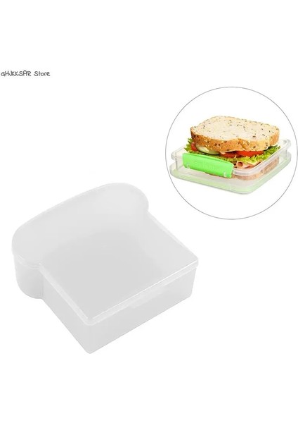 1 Adet Şeffaf Tost Şekli Gıda Kabı Mikrodalgada Ekmek Kutusu Sandviç Tost Kutusu Çocuklar Işçi Okul Kahvaltı Öğle Yemeği Bento Kutusu (Yurt Dışından)