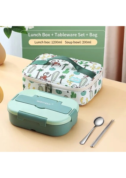 Stil A Yeşil 1400 ml Worthbuy Taşınabilir Bento Öğle Yemeği Kutusu Bölmeli Mikrodalga Plastik Öğle Yemeği Kabı Çocuk Yetişkin Için Sızdırmaz Gıda Kabı (Yurt Dışından)