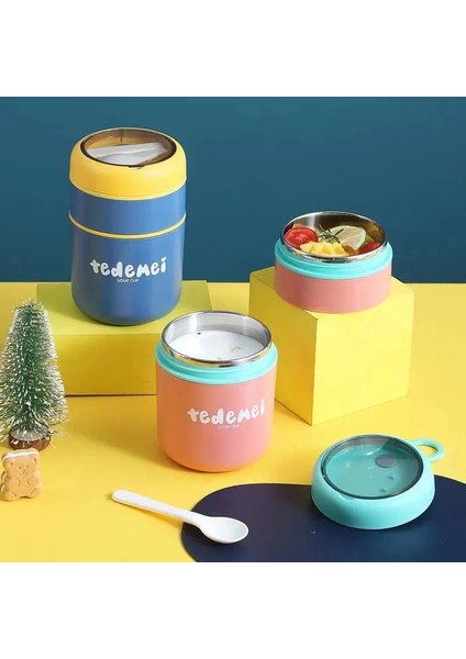 Yeşil 530 ml Paslanmaz Çelik Vakum Bardak Çorba Öğle Yemeği Kutusu Depolama Isıtıcı Kaşıkla Gıda Termal Kavanoz Yalıtımlı Çorba Termos Kapları Soğutucu (Yurt Dışından) modelleri