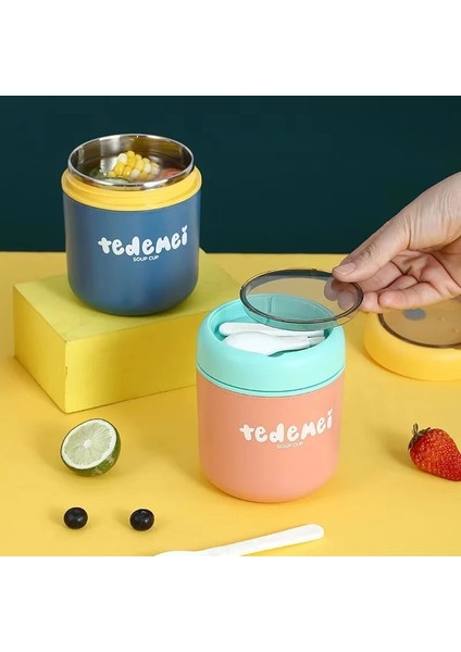 Yeşil 530 ml Paslanmaz Çelik Vakum Bardak Çorba Öğle Yemeği Kutusu Depolama Isıtıcı Kaşıkla Gıda Termal Kavanoz Yalıtımlı Çorba Termos Kapları Soğutucu (Yurt Dışından) fırsatları