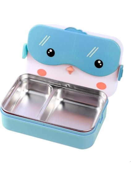 Mavi Sevimli Bento Yemek Kabı Çocuklar Için Okul Çocukları Japon Tarzı Paslanmaz Çelik Anaokulu Çocuk Ekmek Sandviç Yiyecek Kutusu (Yurt Dışından)