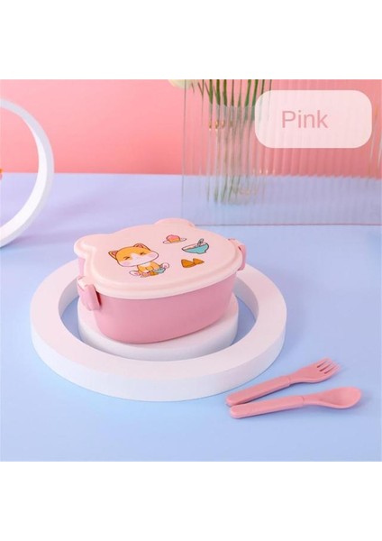 04 Pembe 1 Pc Sevimli Öğle Yemeği Kutusu Karikatür Meyve Öğle Yemeği Kutusu Çift Katmanlı Bento Kutusu Mikrodalga Isıtmalı Öğle Yemeği Kutusu Öğrenci Piknik Kutusu (Yurt Dışından)