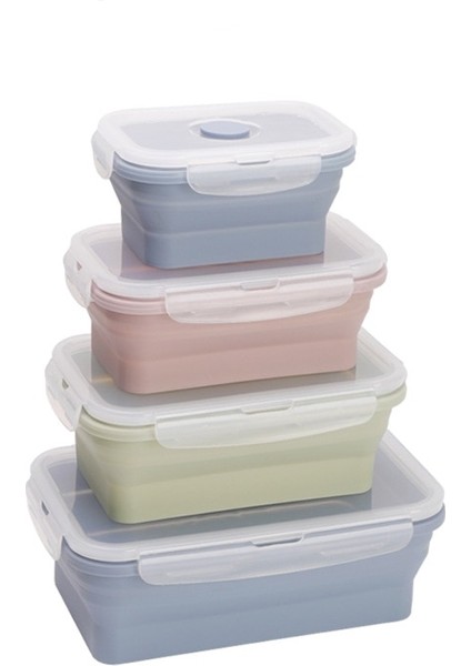 Yeşil Yuvarlak 1 Adet 800 ml 1/4 Adet Katlanır Kase Silikon Yemek Kabı Sebzelik Sofra Yemek Tabağı Kapaklı Katlanabilir Gıda Saklama Kabı Taşınabilir (Yurt Dışından)