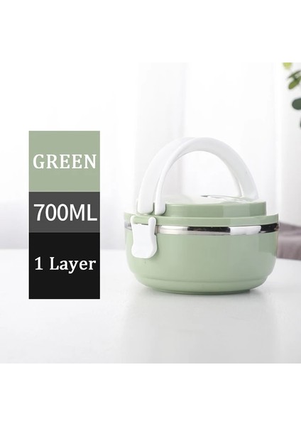 Yeşil 1 Katmanlı Taşınabilir Paslanmaz Çelik Termal Yemek Kabı Çocuklar Için Okul Çalışmaları Mikrodalga Kutusu Termal Hermetik Salata Meyve Gıda Konteyner Kutuları (Yurt Dışından)