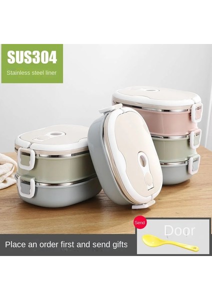 Çanta ile 2 Kat 304 Paslanmaz Çelik Büyük Kapasiteli Taşınabilir Öğle Yemeği Kutusu Çocuk Öğrenci Ofisi Öğle Yemeği Kutusu Açık Piknik Gıda Kabı (Yurt Dışından) indirimleri