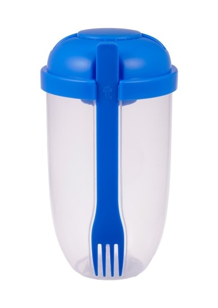 Mavi 1000 ml 1l Taşınabilir Salata Bardağı Çocuk Kahvaltı Salata Kasesi Çatal ile Okul Öğle Yemeği Kutusu Gıda Depolama Bento Kutusu Yoğurt Yulaf Ezmesi Tahıl Süt Fincan (Yurt Dışından)
