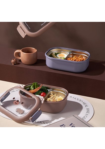 B-Mor 1000ML 1000ML Taşınabilir Paslanmaz Çelik Öğle Yemeği Kutusu Sevimli Karikatür Gıda Kabı Bebek Çocuk Öğrenci Okul Açık Kamp Piknik Bento Kutusu (Yurt Dışından)